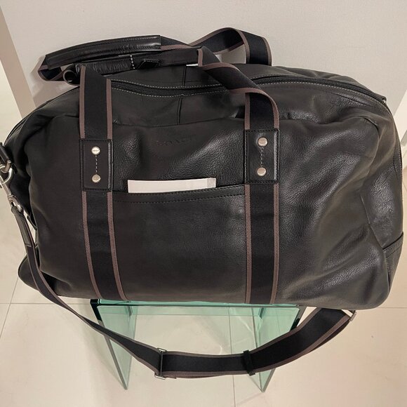 Brown Leather Men's Coach Duffle - Picture 3 of 6